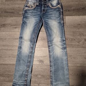 Rock Revival Blue Distressed Jeans